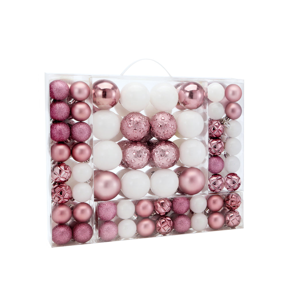 87ct Christmas Ball Ornaments Set Shatterproof Seasonal Hanging Decorations with Reusable Hand-held Gift Package for Xmas Tree Holiday Party and Home Decor, Airy Blue