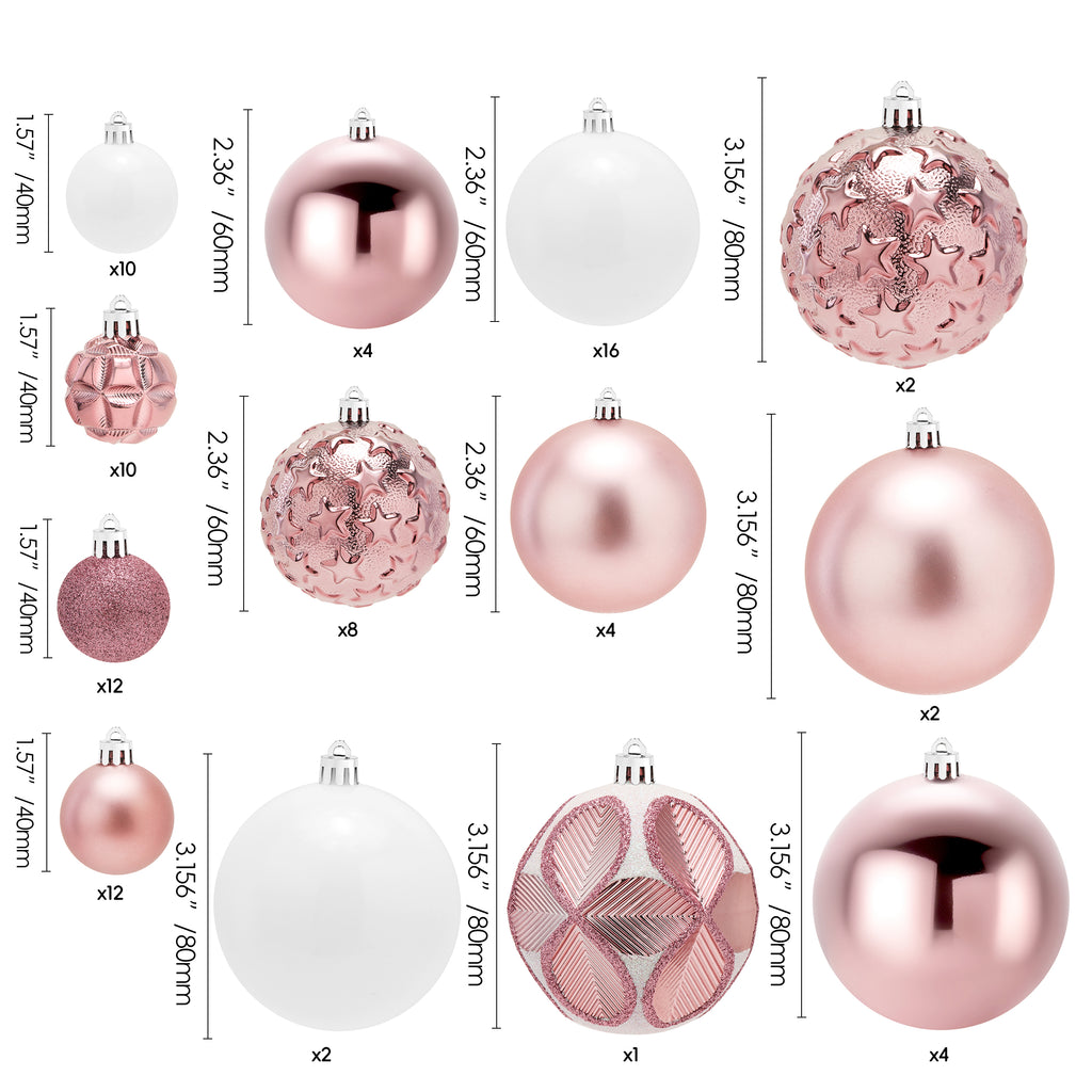 87ct Christmas Ball Ornaments Set Shatterproof Seasonal Hanging Decorations with Reusable Hand-held Gift Package for Xmas Tree Holiday Party and Home Decor, Airy Blue