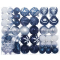 100 Pack Christmas Ball Ornaments,Navy Blue and White Plastic Christmas Balls Shatterproof Christmas Tree Decorations in Indoor,Holiday Xmas Tree Decor Hanging Baubles Balls-601968800604