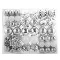 100 Pack Christmas Ball Ornaments,Silver and White Plastic Christmas Balls Shatterproof Christmas Tree Decorations in Indoor,Holiday Xmas Tree Decor Hanging Baubles Balls-601968800574